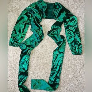 SHEIN Deep Green Satin crop top